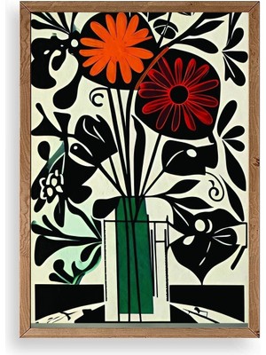 Buffer Çiçek Ahşap Çerçeveli Tablo