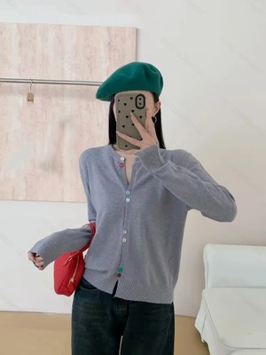 Ugdelia Kadın Renkli Dügmeli Triko Hırka