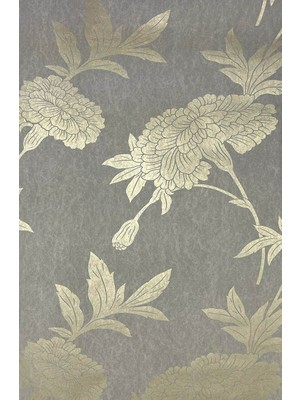 Teodora Gold Çiçek Desenli  Dokulu Ucuz Duvar Kağıdı 716863