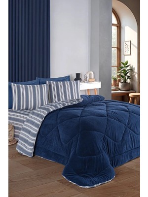 Bella Home Relax Soft Çift Taraflı Pamuklu Uyku Seti 4 Parça Çift Kişilik Yorgan Takımı