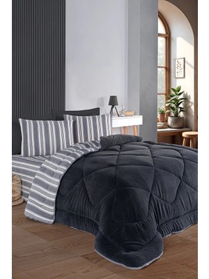 Bella Home Relax Soft Çift Taraflı Pamuklu Uyku Seti 4 Parça Çift Kişilik Yorgan Takımı