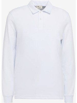 Pamuklu Slim Fit Dar Kesim Polo Yaka Uzun Kollu Esnek Tişört