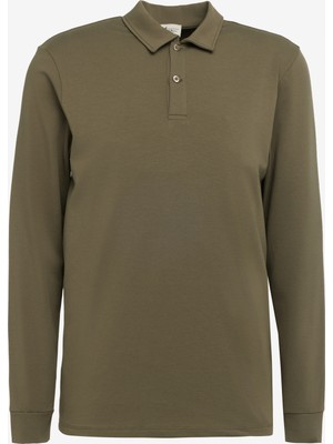 Altınyıldız Classics Pamuklu Slim Fit Dar Kesim Polo Yaka Uzun Kollu Esnek Tişört