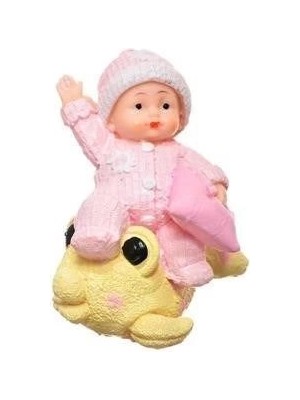 Datatek Decotown Hediyelik Sevimli Pembe Bebek Biblo Polyester Süs Eşyası