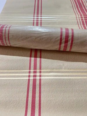 Teodora Ekose Krem Kırmızı Desen Ucuz Duvar Kağıdı 22V