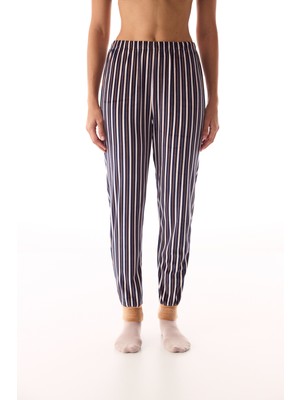 Penti Lacivert Çizgili Termal Etkili Pijama Altı