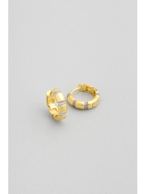 So CHIC Zarif Yansıma 18 Ayar Sarı Altın Kaplama Gümüş Halka Küpe