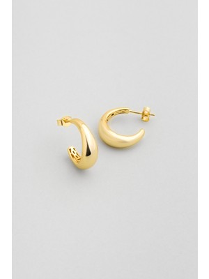 So CHIC Gün Işığı 18 Ayar Sarı Altın Kaplama Gümüş Halka Küpe