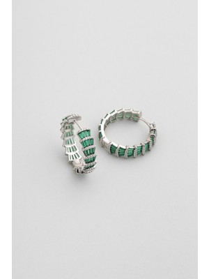 So CHIC Deniz Kabuğu 18 Ayar Beyaz Altın Kaplama Gümüş Halka Küpe