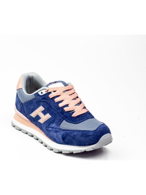 Hammer Jack Peru Hakiki Deri Koyu İndigo-Pudra Kadın Spor Ayakkabı