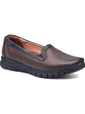 Forelli 29423-G Kahverengi Hakiki Deri Kadın Ayakkabı