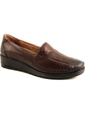 Forelli 25182-H Kahverengi Hakiki Deri Kadın Ayakkabı