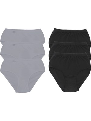 Tutku 922 Ribana Kadın Bato Külot 6lı Gri-Siyah Xxl