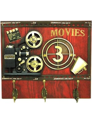 Costurera Dekoratif Metal Askı Askılık Sinemaskop Vintage Biblo Hediyelik
