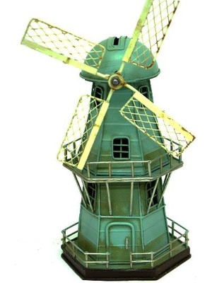 Costurera Dekoratif Metal Yel Değirmeni Kumbara Vintage Biblo Hediyelik