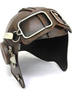 Costurera Dekoratif Metal Pilot Kaskı Biblo Dekoratif Hediyelik