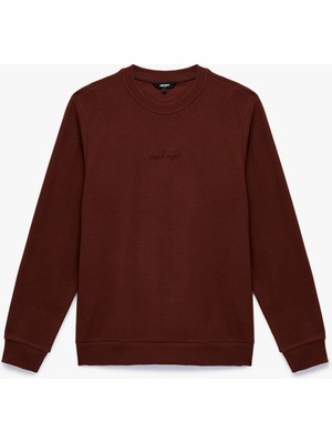 Koton Regular Fit Uzun Kollu Bisiklet Yaka Baskılı Sweatshirt