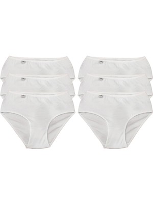 Tutku 922 Ribana Kadın Bato Külot 6'lı Beyaz Xxl