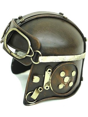 Costurera Dekoratif Metal Pilot Kaskı Biblo Vintage Dekoratif Hediyelik