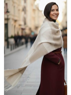 Tezzgelsin Kadın Premium Soft Ekose Buklet Atkı Ekose Şal Atkı