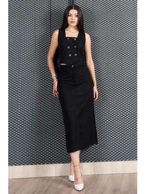 MissVina Yelek Etek Gabardin Kot Takım 1242