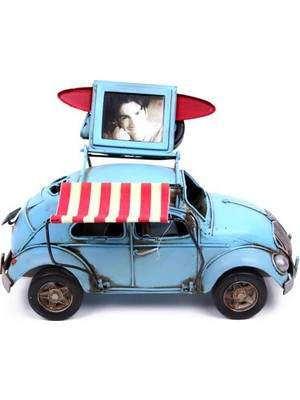 Costurera Dekoratif Metal Araba Çerçeveli ve Tenteli Vintage Hediyelik