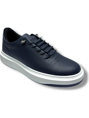 Conteyner 404-26 Deri Anatomik Erkek Ayakkabı Lacivert Beyaz