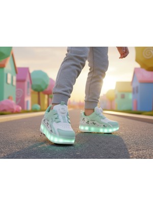 Rocky Kız Erkek Çocuk Patenli Işıklı Ayakkabı | Tekerlekli Spor Ayakkabı | LED Işıklı Çocuk Pateni