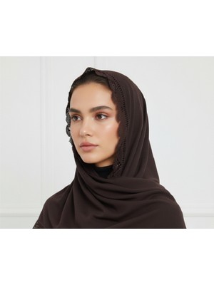 Arzum Çeyiz El Işi Iğne Oyası Mevlüt Başörtüsü 140 * 70 cm Boyutunda - Siyah Gelin Tacı Model