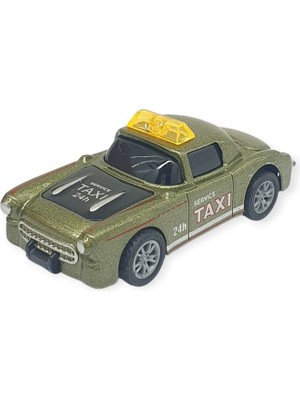 Novytech Çek Bırak Metal Küçük Arabalar 8 cm - SH40031 - Haki Taxi (Lisinya)