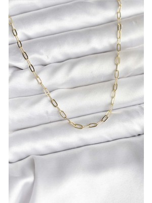 Novytech 14K Renk Kaplama Ataç Zincir cm Kadın Kolye - Lisinya