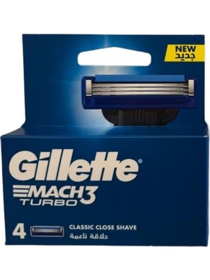 Gillette Mach3 Turbo Yedek Başlık 4'lü Ergonomik Tasarım ile Hassas Tıraş Deneyimi