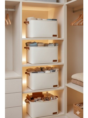 4`lü Büyük Boy Dolap Içi Çamaşır Çocuk Odası Oyuncak Düzenleyici Katlanır Saklama Sepeti