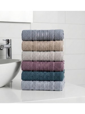 6’lı Pamuklu 50X90 cm El & Yüz Havlusu – Yumuşak ve Emici Set