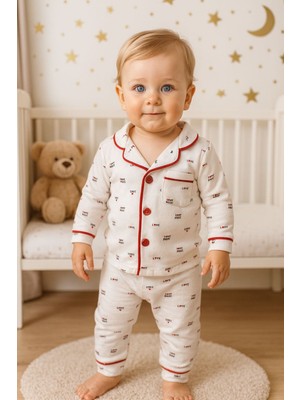 Aki Moda Kids Aki Moda Kıds Kız Bebek Love I Kalp Family Baskılı Pijama Takım