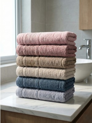 6 Adet 100X150 Banyo Havlusu Seti – Pamuk • Yumuşak Dokulu • Su Emici • Dayanıklı Premium Havlu Seti