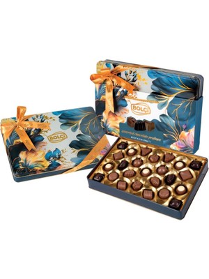 Bolçi Mavi Teneke Hediye Çikolata Kutu 250G