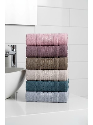 6’lı Pamuklu 50X90 cm El & Yüz Havlusu – Yumuşak ve Emici Set