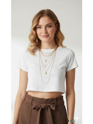 Ribana Classic Kadın Yüksek Bel Çimalı Bol Paça Cepli Beli Lastikli Bağlamalı Kumaş Pantolon