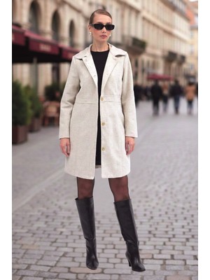 Barbora Dikiş Detaylı Tasarım Kaşe Kaban