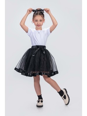 Mnk Baby & Kids Saten Şeritli Tütü Kız Çocuk Etek M00728
