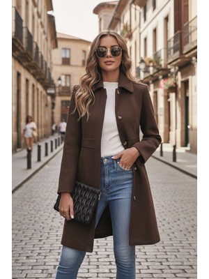 Dikiş Detaylı Tasarım Kaşe Kaban