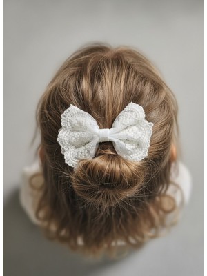 Toka Delisi El Yapımı Ekru Dantel Fiyonk Toka, Özel Tasarım, Kına Nikah Davet Balo Özel Gün Pens Toka