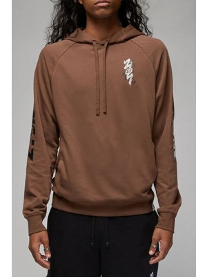 Nike Jordan Jumpman Fleece Pullover Hoodie Erkek Kapüşonlu Sweatshirt Kahverengi