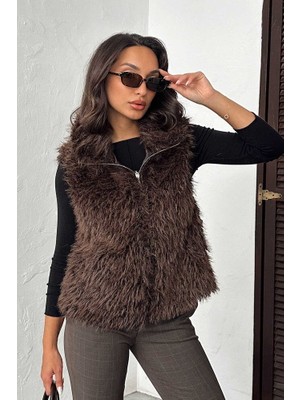 H1Style Kürk Yelek Fermuarlı