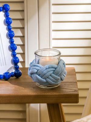 Lc Waikiki Yeni Sezon Örgü Ip Detaylı Cam Mumluk 10 cm