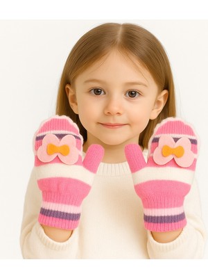 Gigi Giyim Üstü Desenli Tek Parmak Kız Çocuk Eldiven