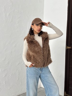 H1Style Kürk Yelek Fermuarlı