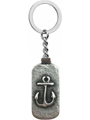 Herşey Nota Çapa Figürlü Künye Model Unisex Anahtarlık – Antik, Güçlü ve Denizci Ruhlu Tasarım