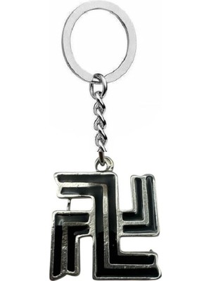 Herşey Nota Siyah Kadim Şans ve Bereket Sembolü Figürlü Unisex Anahtarlık – Antik, Spiritüel ve Mistik Tasarım